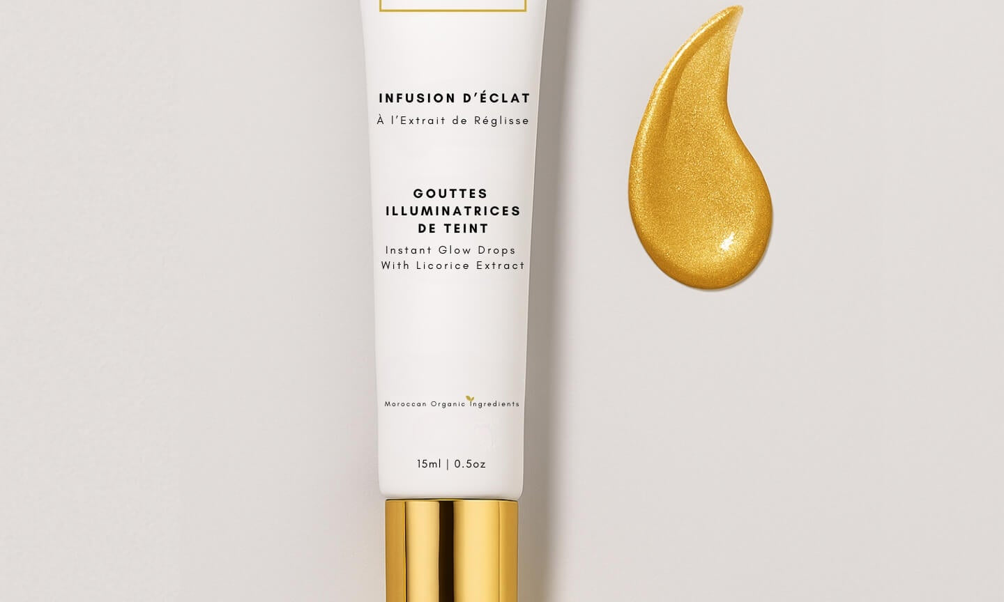 Infusion d'Éclat, gouttes illuminatrices de teint bio Hendiya® à l'extrait de réglisse