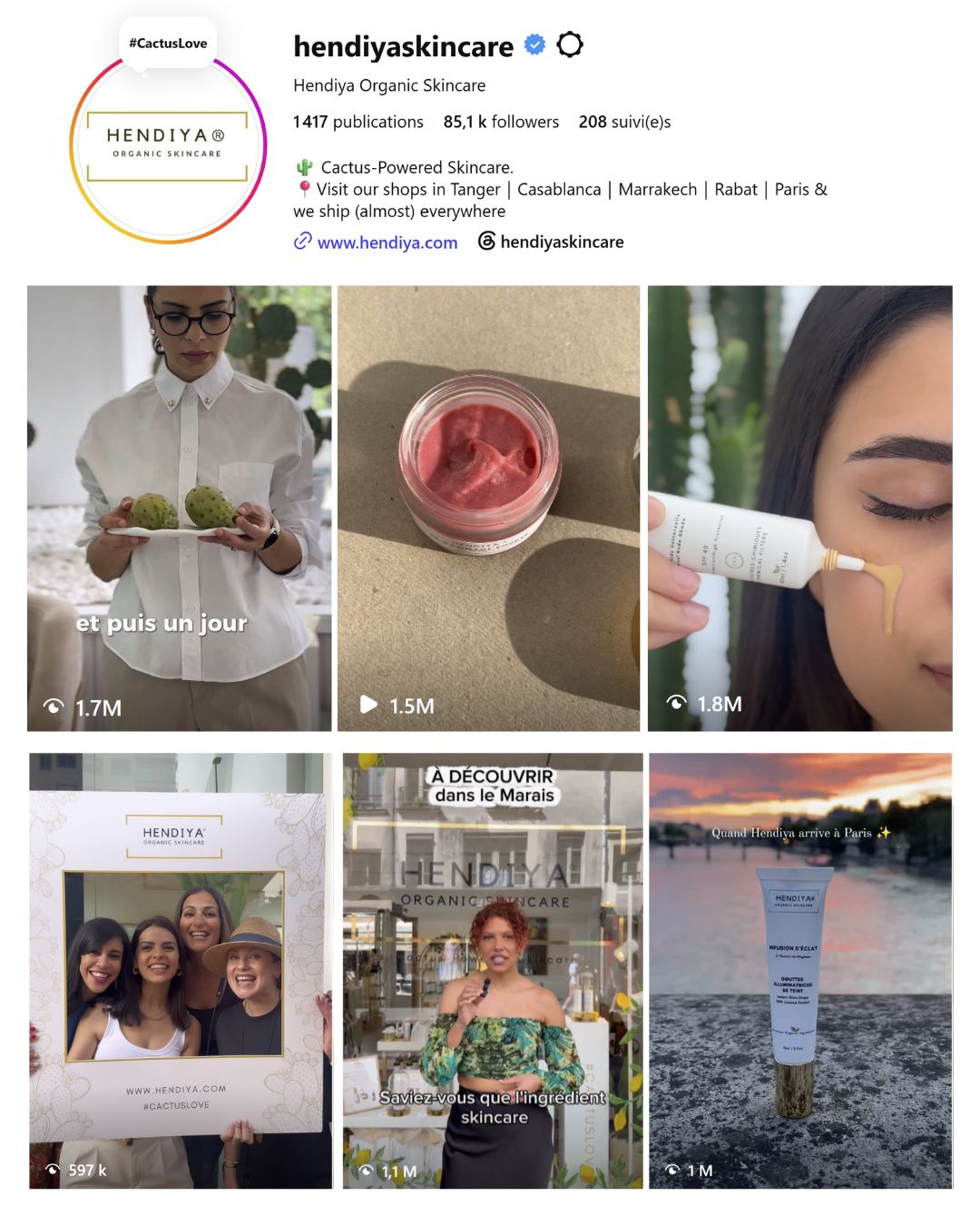 Équipe Hendiya Organic Skincare, marque marocaine de skincare bio à la figue de barbarie