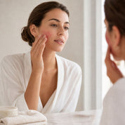 Application du Gommage Poudré sur le visage en massage circulaire
