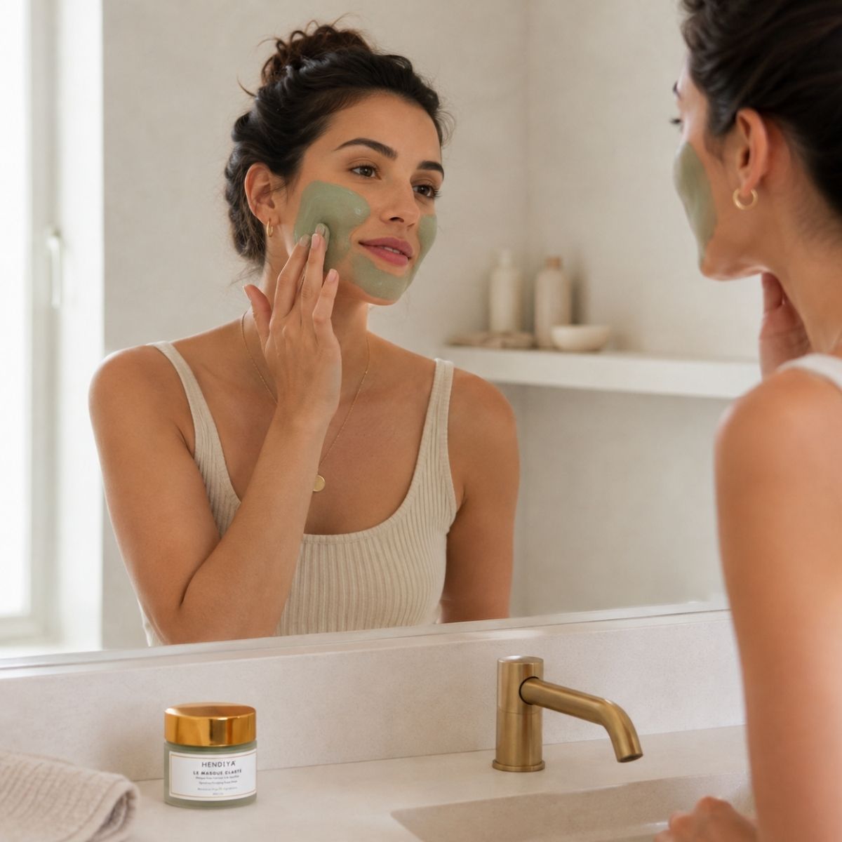 Application du Masque Clarté sur le visage