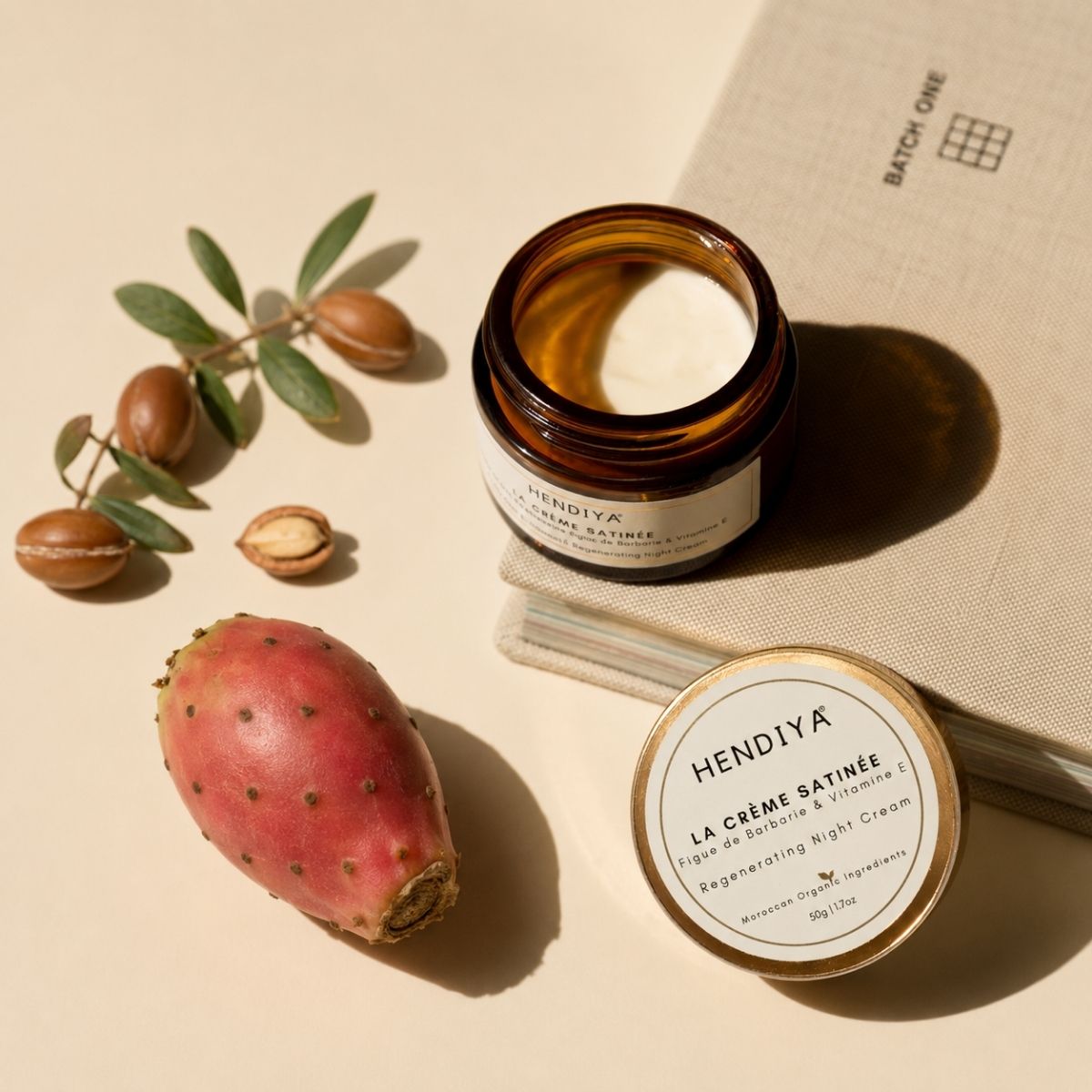 La Crème Satinée, crème de nuit régénérante à la figue de barbarie et à l'huile d'argan