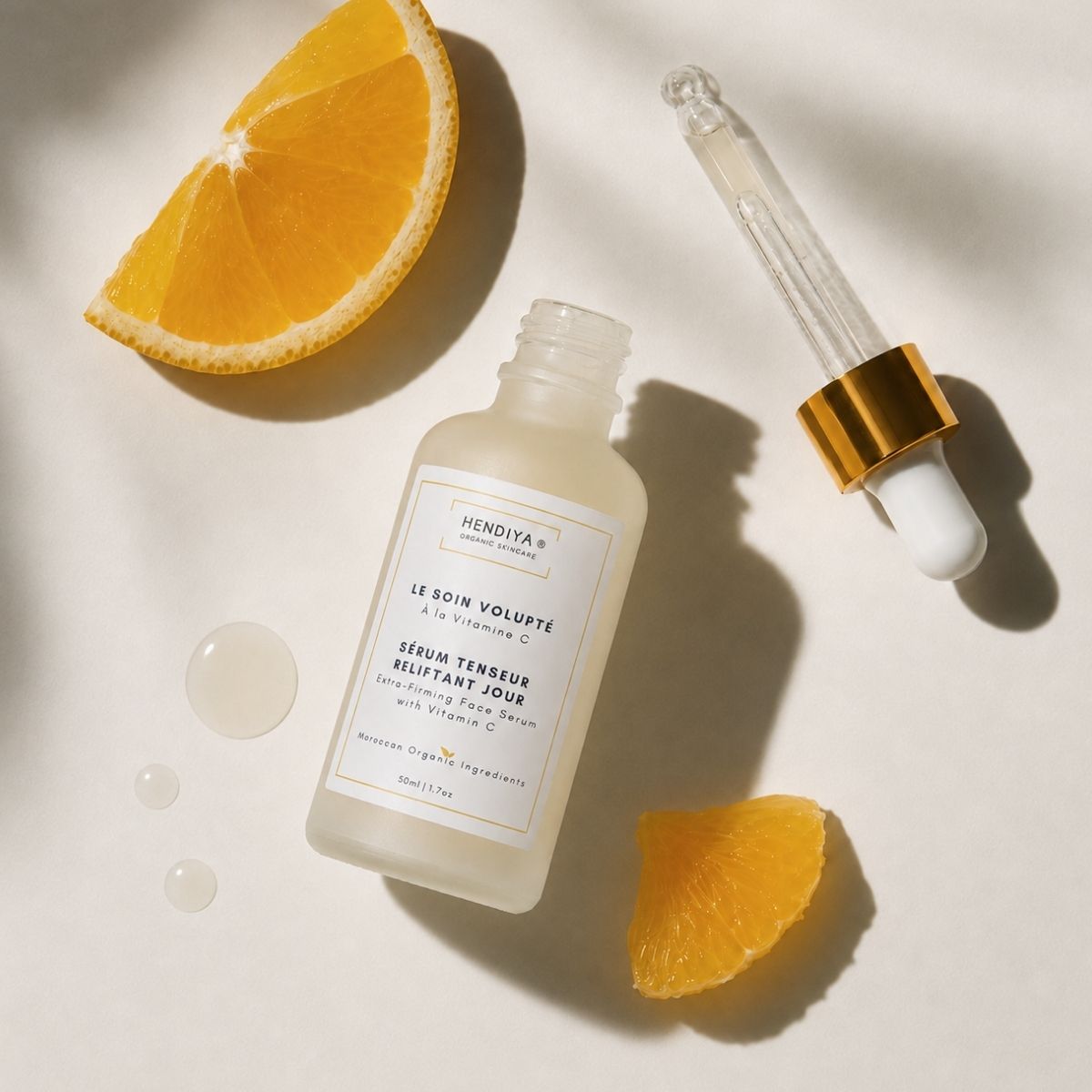 Sérum tenseur fermeté Le Soin Volupté à la vitamine C Hendiya® bio, entre agrumes frais