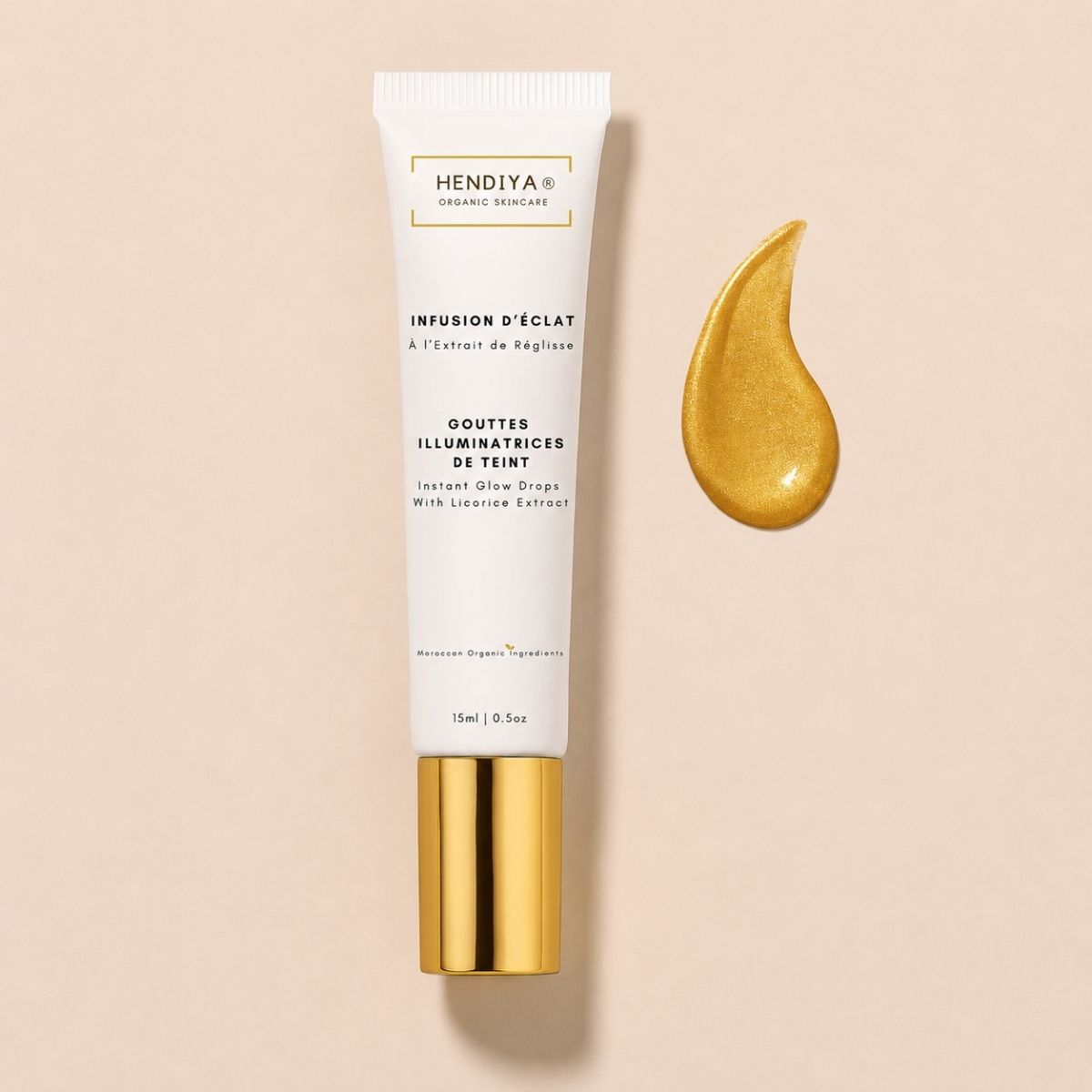 Infusion d'Éclat, gouttes illuminatrices de teint bio Hendiya® à l'extrait de réglisse